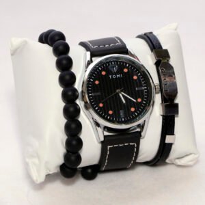 Combo Deal CWD023 - Tomi Black Watch, Gucci Bracelet & Black Band with Elegance Quality