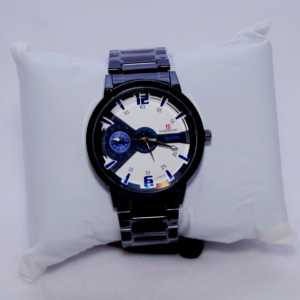 BAISHENG CRONOGRAPH WATCH BCW006 - Black Chain Strap with Blue Interior Design