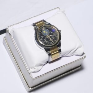 ROLEX SILVER WATCH RXW016 - With Golden Strip & Interior of Night Sky