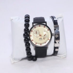 Combo Deal CDW024 - SACORRA Watch, Versace Black Bracelet, and Black Band