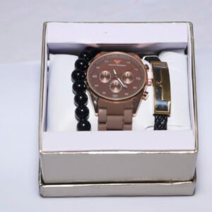 Combo Deals CDW025 - Emporio Armani Watch, Louis Vuitton Bracelet & Black Beats Band